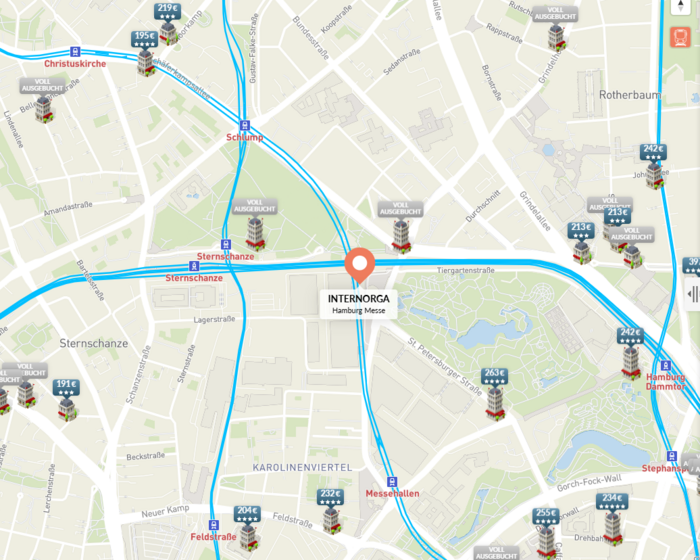 Hinweis: Es gelten die Preise auf der HotelMap Website. Screenshot HotelMap