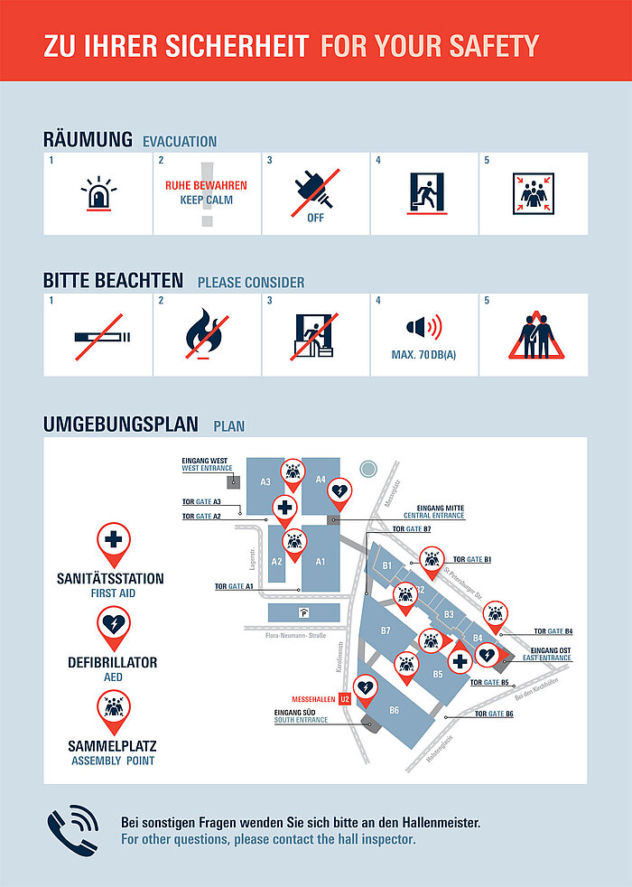 Sicherheitshinweise der Hamburg Messe zur Räumung/Evakuierung Sicherheitshinweise der Hamburg Messe zur Räumung/Evakuierung